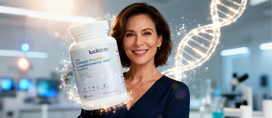 Luckdate NAD - Premium Anti-Aging Formula Luckdate NAD Anti-Aging & Cellular Energy Support Supplement Bottle