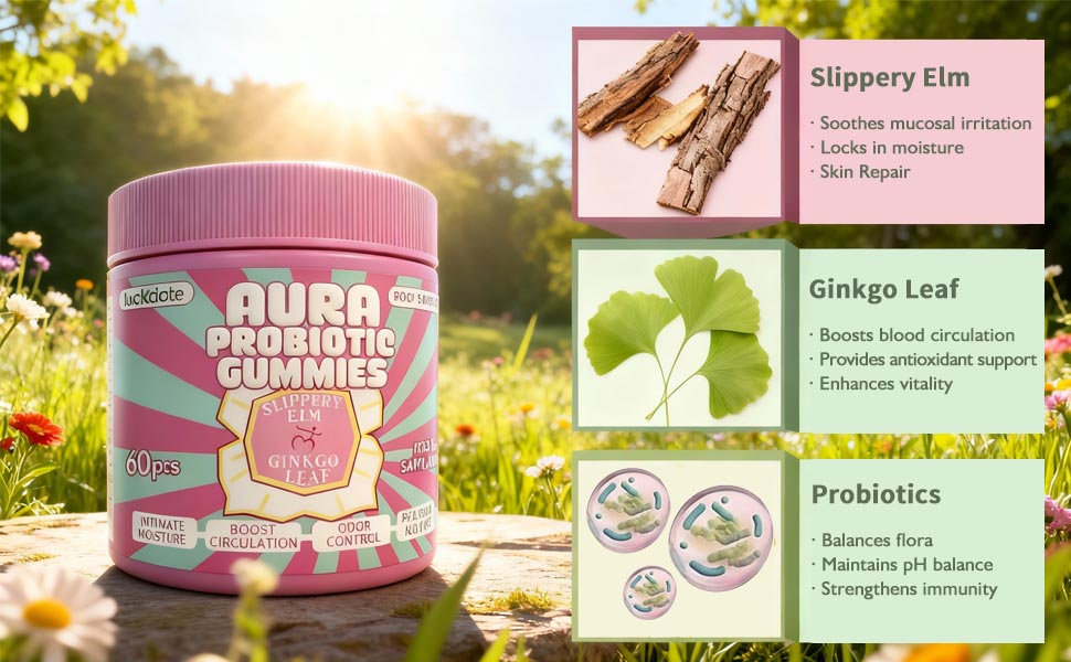 Aura Probiotic Gummies with key ingredients