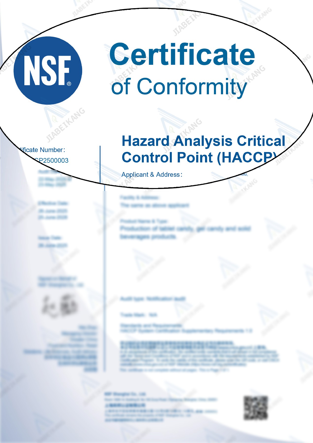 HACCP Certified